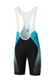 SHIMANO κοντά παντελόνια με τιράντες - TEAM - μαύρο/τιρκουάζ