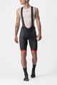 CASTELLI κοντά παντελόνια με τιράντες - COMPETIZIONE KIT - μαύρο/κόκκινο