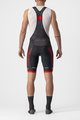 CASTELLI κοντά παντελόνια με τιράντες - COMPETIZIONE KIT - μαύρο/κόκκινο