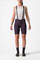 CASTELLI κοντά παντελόνια με τιράντες - FREE AERO RC W - μωβ