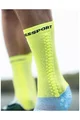 COMPRESSPORT κάλτσες κλασικές - PRO RACING V4.0 BIKE - λευκό/κίτρινο
