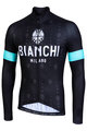 BIANCHI MILANO θερινές μακρυμάνικες φανέλες - PERTICARA - μαύρο