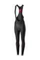 CASTELLI μακριά παντελόνια με τιράντες - VELOCISSIMA LADY WNT - μαύρο/κόκκινο