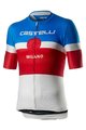 CASTELLI κοντομάνικες φανέλα - MILANO - λευκό/μπλε/κόκκινο