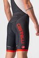 CASTELLI κοντά παντελόνια με τιράντες - COMPETIZIONE KIT - μαύρο/κόκκινο