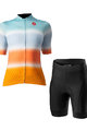 CASTELLI κοντή φανέλα και κοντό παντελόνι - DOLCE LADY - μαύρο/μπλε/πορτοκαλί
