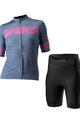 CASTELLI κοντή φανέλα και κοντό παντελόνι - FENICE LADY - μαύρο/μπλε/ροζ