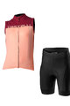 CASTELLI κοντή φανέλα και κοντό παντελόνι - VELOCISSIMA LADY - μπορντό/ροζ/μαύρο
