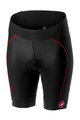CASTELLI κοντά παντελόνια χωρίς ιμάντες - VELOCISSIMA LADY - μαύρο/κόκκινο