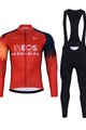 BONAVELO χειμερινή φανέλα και παντελόνι - INEOS 2024 WINTER - μπλε/μαύρο/κόκκινο