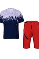 HOLOKOLO Φανέλα MTB και παντελόνι - FREEDOM MTB - κόκκινο/μπλε/λευκό