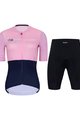 HOLOKOLO κοντή φανέλα και κοντό παντελόνι - VIBES LADY - ροζ/μπλε/μαύρο