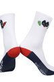 MONTON κάλτσες κλασικές - SKULL BADCAT LADY - λευκό/κόκκινο/μπλε