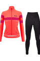 SANTINI χειμερινή φανέλα και παντελόνι - CORAL BENGAL+OMNIA W - μαύρο/ροζ