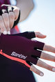 SANTINI γάντια με κοντά δάχτυλο - X IRONMAN DEA - μπορντό/ροζ