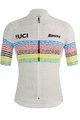 SANTINI κοντομάνικες φανέλα - UCI WORLD CHAMP 100 - λευκό/ιριδίζον