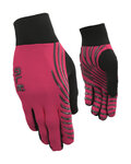 ALÉ γάντια με μακριά δάχτυλα - SPIRAL DESIGN - ροζ/μαύρο