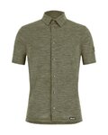 SANTINI πουκάμισα - GRAVEL SUMMER WOOL - πράσινο