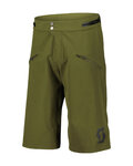 SCOTT κοντά παντελόνια χωρίς ιμάντες - TRAIL VERTIC PRO W/PAD - πράσινο/μαύρο