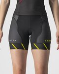 CASTELLI κοντά παντελόνια χωρίς ιμάντες - FREE W SHORT TRI - μαύρο/ανοιχτό πράσινο