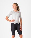 CASTELLI Ολόσωμες φόρμες - FREE SANREMO 3 W SUIT SHORT SLEEVE - λευκό/ασημένιο/μαύρο