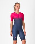 CASTELLI Ολόσωμες φόρμες - CORE TRI W SUIT SHORT SLEEVE - μπλε/ροζ
