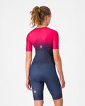 CASTELLI Ολόσωμες φόρμες - CORE TRI W SUIT SHORT SLEEVE - μπλε/ροζ