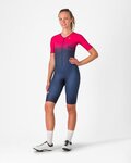 CASTELLI Ολόσωμες φόρμες - CORE TRI W SUIT SHORT SLEEVE - μπλε/ροζ