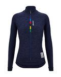 SANTINI χειμερινές μακρυμάνικες φανέλες - UCI OFFICIAL W - μπλε