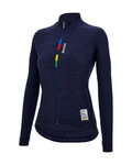 SANTINI χειμερινές μακρυμάνικες φανέλες - UCI OFFICIAL W - μπλε