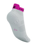 COMPRESSPORT καλτσάκια - PRO RACING V4.0 RUN LOW - λευκό/ροζ/κίτρινο