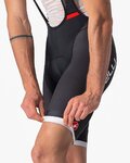 CASTELLI κοντά παντελόνια με τιράντες - COMPETIZIONE KIT - μαύρο/ασημένιο