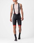 CASTELLI κοντά παντελόνια με τιράντες - COMPETIZIONE KIT - μαύρο/κόκκινο