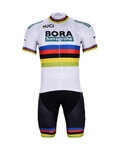 BONAVELO κοντή φανέλα και κοντό παντελόνι - BORA UCI 2018 - λευκό/μαύρο