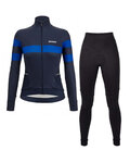 SANTINI χειμερινή φανέλα και παντελόνι - CORAL BENGAL+OMNIA W - μαύρο/μπλε