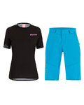 SANTINI Φανέλα MTB και παντελόνι - SASSO MTB LADY - μαύρο/τιρκουάζ