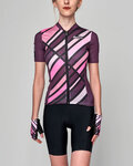 SANTINI κοντή φανέλα και κοντό παντελόνι - SLEEK RAGGIO LADY - ροζ/μαύρο/μωβ