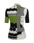 SANTINI κοντή φανέλα και κοντό παντελόνι - GIADA OPTIC LADY - μαύρο/λευκό/κίτρινο