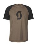 SCOTT κοντομάνικα μπλουζάκια - ICON RAGLAN SS - μαύρο/καφέ