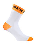 SIX2 κάλτσες κλασικές - WHITE SHORT - λευκό/πορτοκαλί