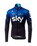 CASTELLI χειμερινές μακρυμάνικες φανέλες - TEAM SKY 2019 WINTER - μπλε/μαύρο/λευκό