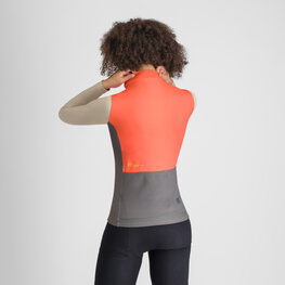 SPORTFUL χειμερινές μακρυμάνικες φανέλες - SUPERGIARA LOGO THERMAL W - πορτοκαλί/γκρί