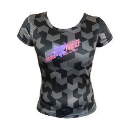 HAVEN κοντομάνικες φανέλα - PEARL NEO SHORT - μαύρο/ροζ