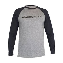 HAVEN θερινές μακρυμάνικες φανέλες - FACTORY TRAIL - μαύρο/γκρί