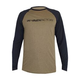 HAVEN θερινές μακρυμάνικες φανέλες - FACTORY TRAIL - μαύρο/καφέ