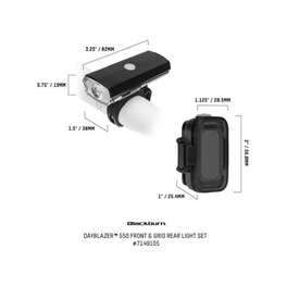 BLACKBURN σετ φώτων - Blackburn DAYVLAZER 550 + GRID REAR (set) USB-C