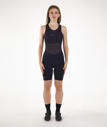 SANTINI κοντά παντελόνια με τιράντες - UNICO LADY - μαύρο