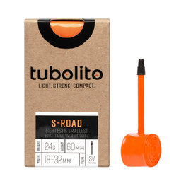 TUBOLITO σαμπρέλες - S-TUBO ROAD 700x18/28C BLACK - SV80 - πορτοκαλί