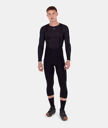 SANTINI Παντελόνι 3/4 με τιράντες - CARGO - μαύρο