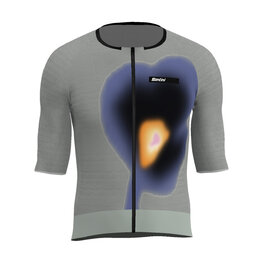 SANTINI κοντομάνικες φανέλα - AERO RACE - γκρί/μπλε